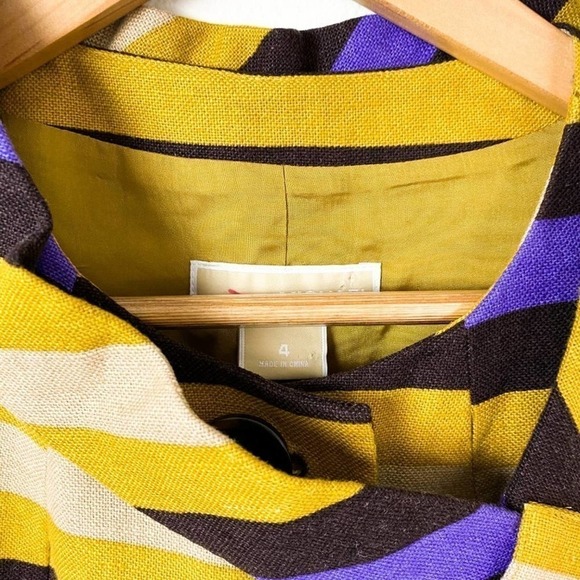 Michael Michael Kors Striped Linen Collar Vest size 4 - Picture 12 of 13